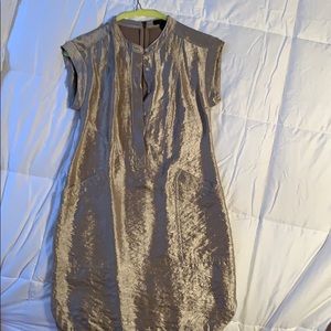J Crew Golden Metallic Dress w pockets